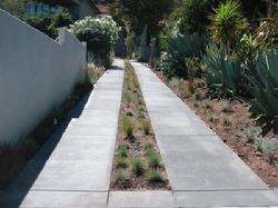 Driveway with a planted median