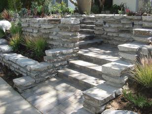 New Front Steps- Constructed from theold driveway concrete and new paverstones
